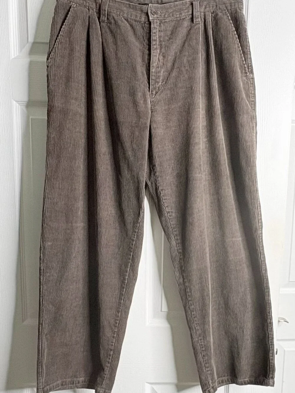Claudio Nucci Vintage Brown Corduroy Wide Leg Pleated Pants 38x30 Old Money 80s